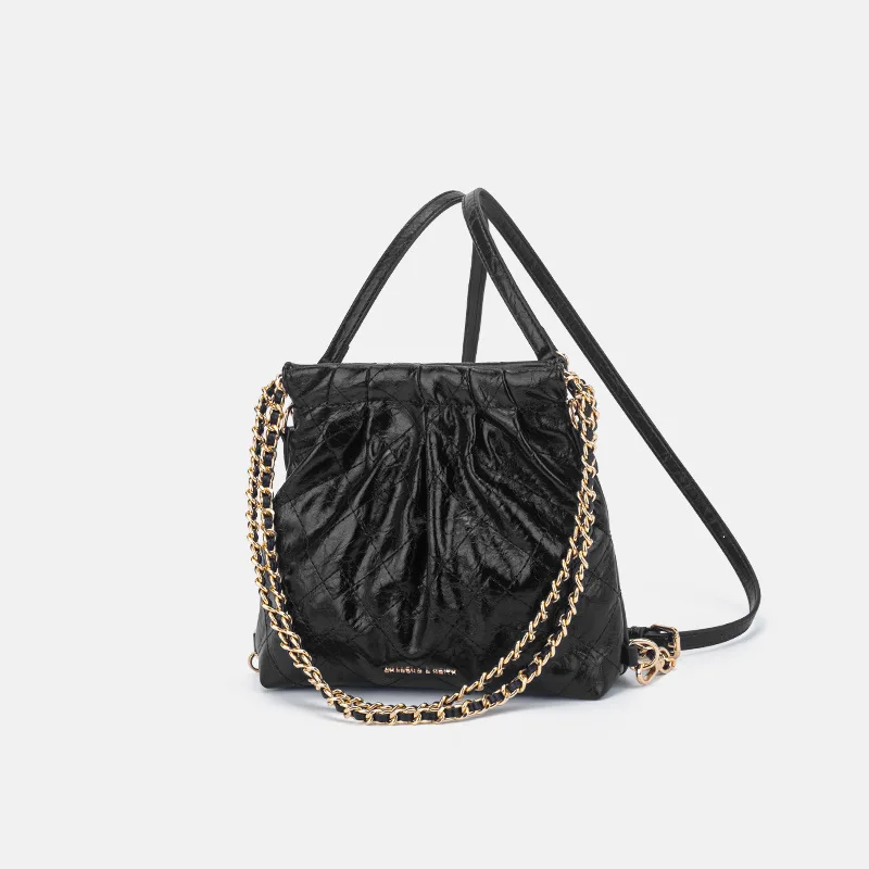 

Wandering Bag Niche 2025 New Backpack Diamond Grid Garbage Chain Shoulder Bag Fashionable Versatile Shoulder Bag for Women