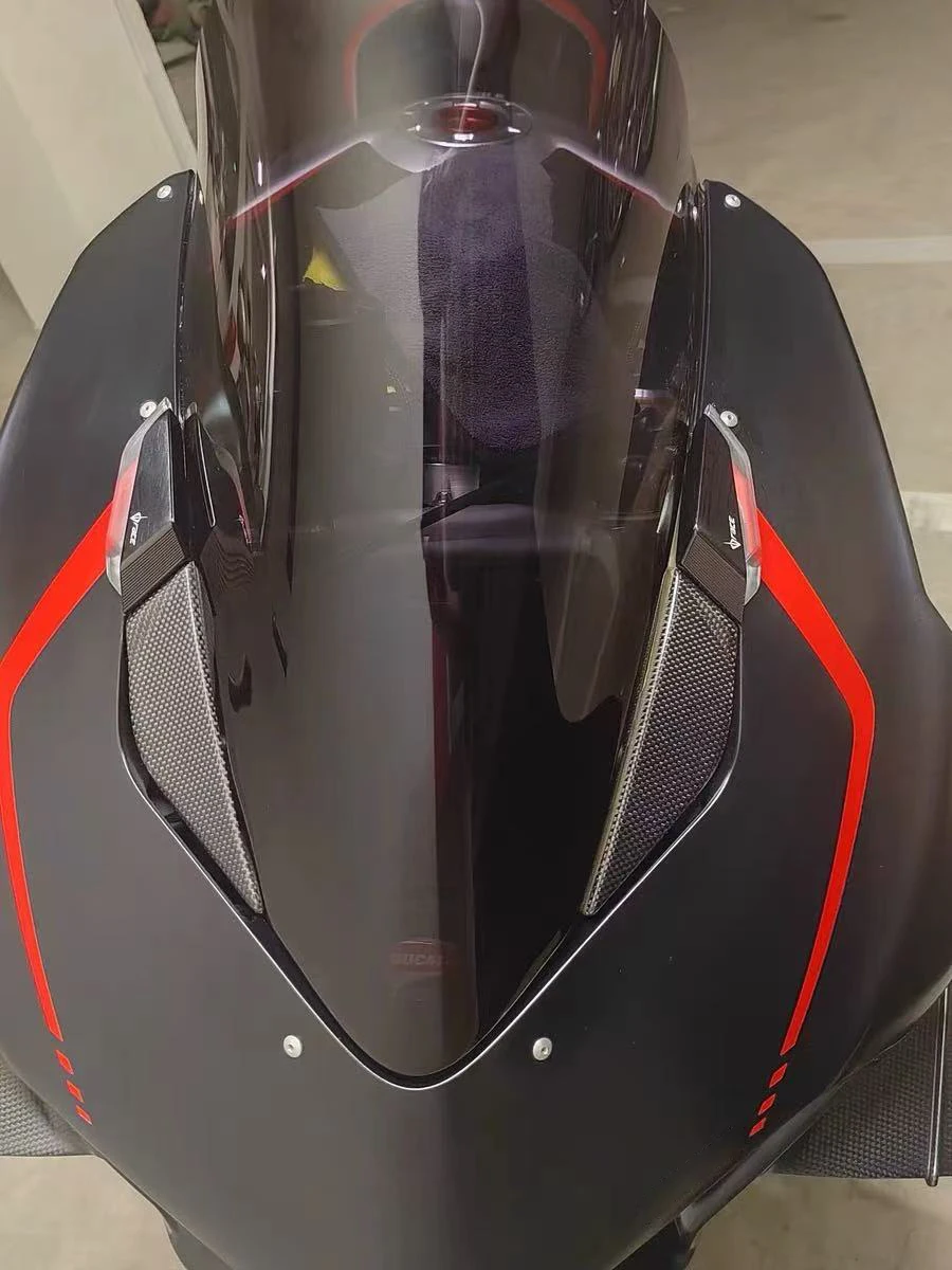 دراجة نارية ألياف الكربون غطاء مرآة خلفية الجبهة هدية ل دوكاتي Panigale V4 V4S V4R 2018-2023 تعديل أجزاء