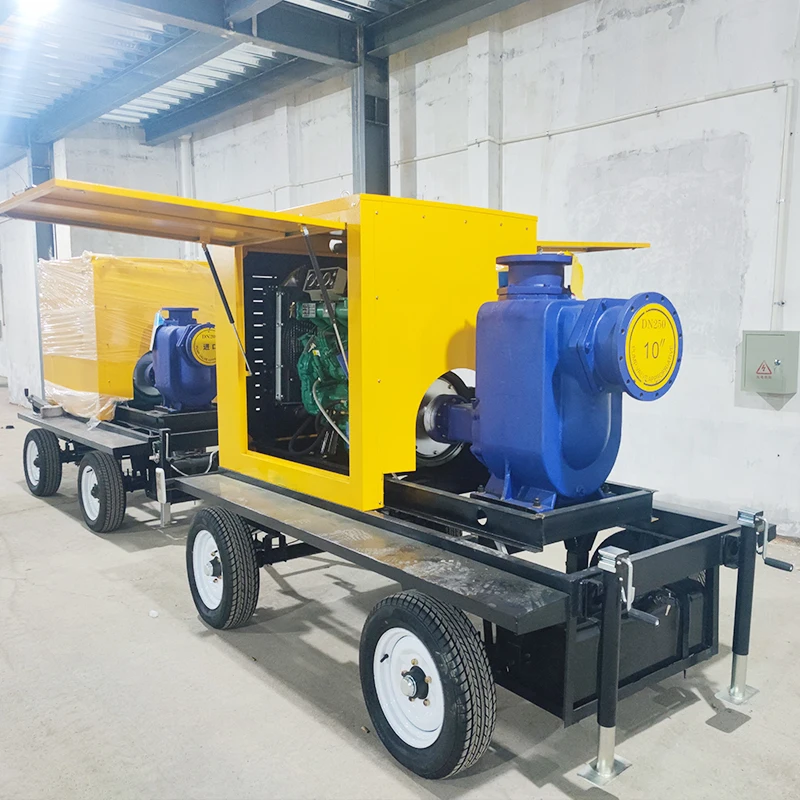 Flood Control Pump Trailer Towed 10 Inch Suction 500M3/H Axial Flow Canal Irrigation