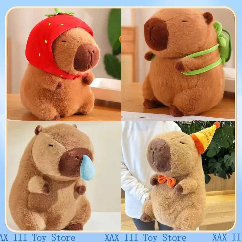 Muñeco de peluche de capibara esponjoso, juguete de peluche de capibara Kawaii, animales de peluche de simulación, Juguetes para niños, regalo de cumpleaños, decoración del hogar