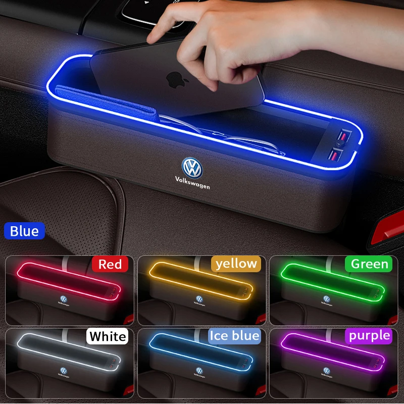 Car USB Charging Multifunction Seat Crevice Storage Box For Volkswagen Amarok Tiguan Polo Jetta GTI Golf Passat Touareg Magotan