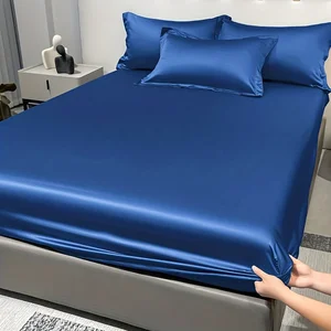 Satin sheet for the bedroom, modern, simple, solid color, excluding pillowcases, 1 8 Main Sales Lençóis - №6