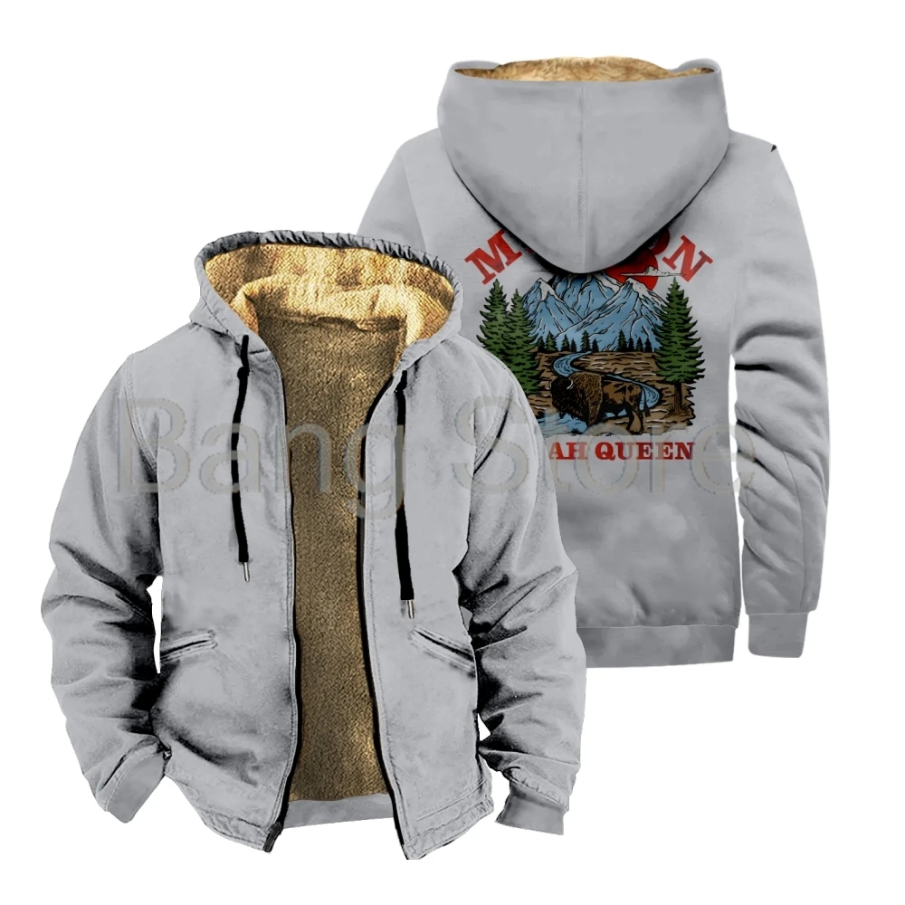 يوسييا كوين جبل. سترة Zion بسحاب للنساء والرجال بأكمام طويلة وسميكة للشتاء معطف ملابس الشارع #3