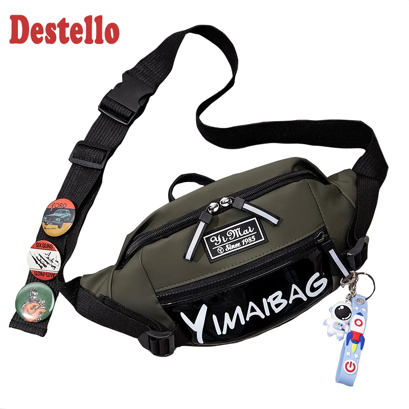 

men's crossbody bags fashion All-march casual sport student chest bags Retro waterproof nylon solid messenger bags unisex