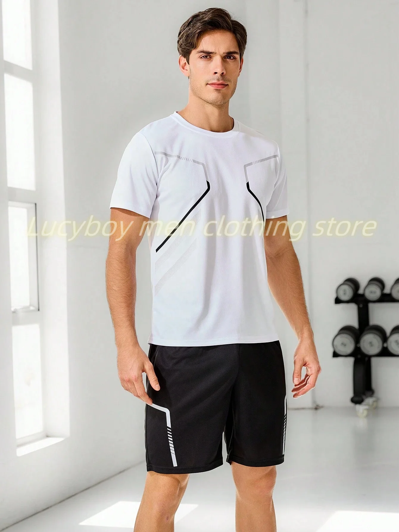 Mens Fitness Run Set 2 Piece Set Men T-Shirt Shorts Pants Suit Short Tracksuit Quick dry Vintage Outfit Sportswear Male Clothing