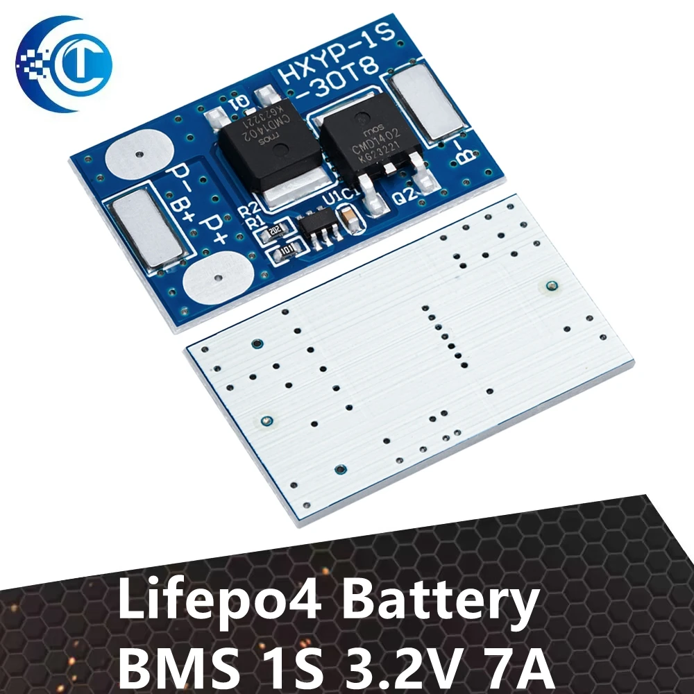 Lifepo4 Battery BMS 1S 3.2V 7A Charging Board Short Circuit Protection PCM Self Recovery With Temperature Protection