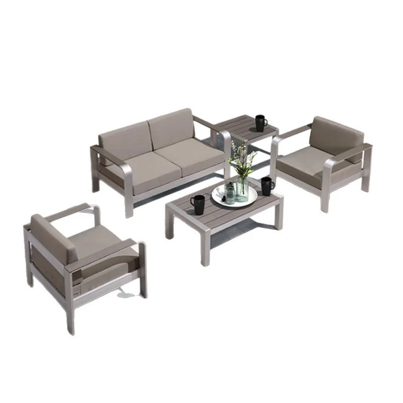 

Aluminum alloy sofa combination living room outdoor sofa courtyard wrought iron furniture garden light luxury