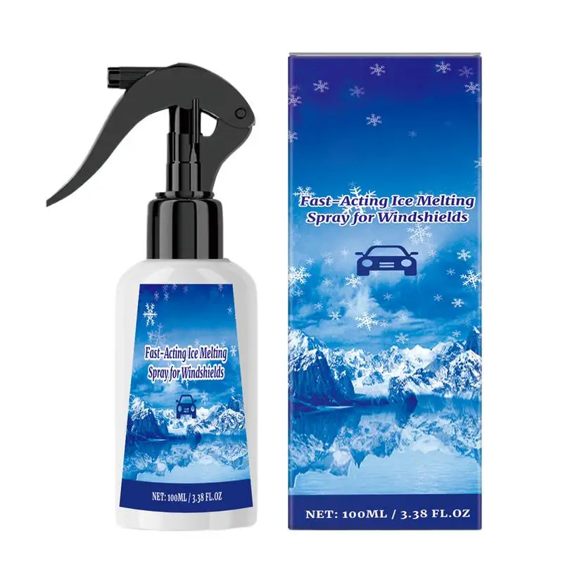 Windshield Deicer Spray Car Deicer Windshield Defroster Spray De-Icer Spray Frost Remover Ice Melt Spray Fast Acting Melts Ice