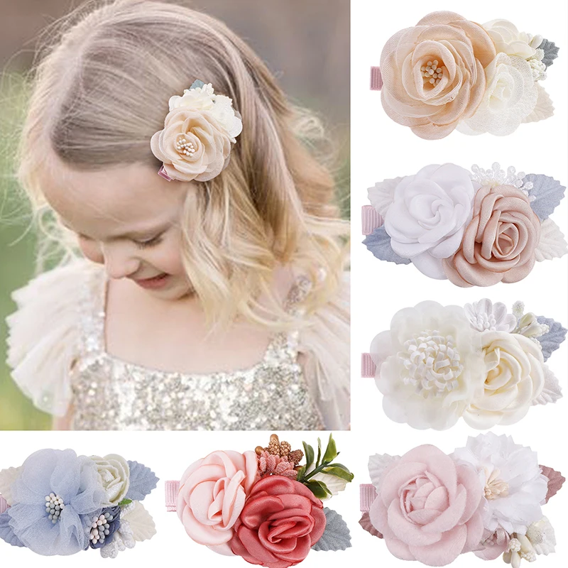 1or2or3pcs Spring Summer Autumn Sweet Cute Beauty Baby Girl Hairclip New Design Popular Fashion For Party Birthday Handmade