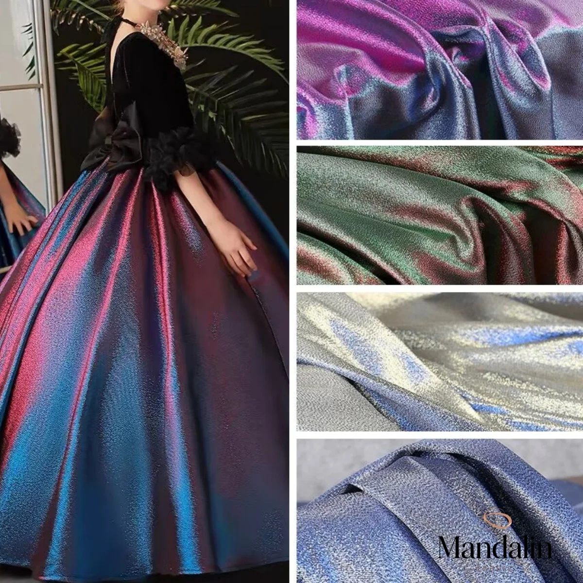 Sparkling Iridescent Gradient Crisp Starry Fabric for Sewing Stage Performance Costumes  Designer DIY Garments