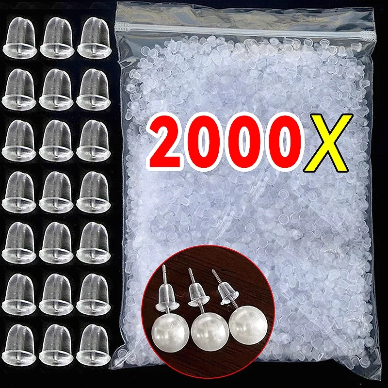 500/2000pcs Plastic Ear Plugs Earring Back DIYJewelry Accessories Plastic Ear Plugging Blocked Ear Stud Earring Stopper Findings