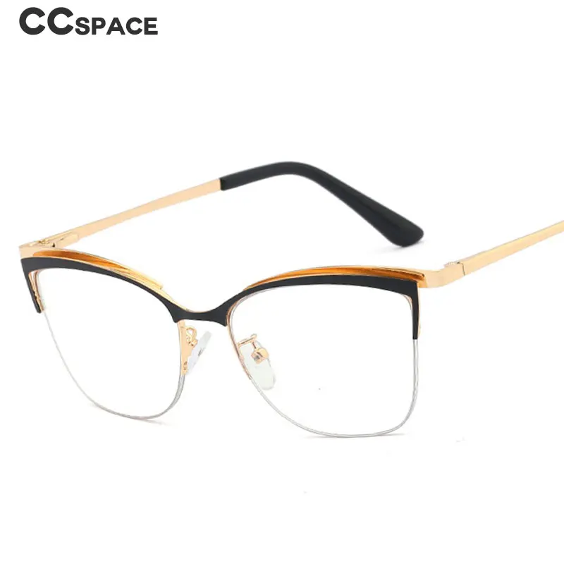 48282 Half Frame Cat Eye Anti Blue Light Optical Glasses Frames Women Fashion Computer Eyeglasses