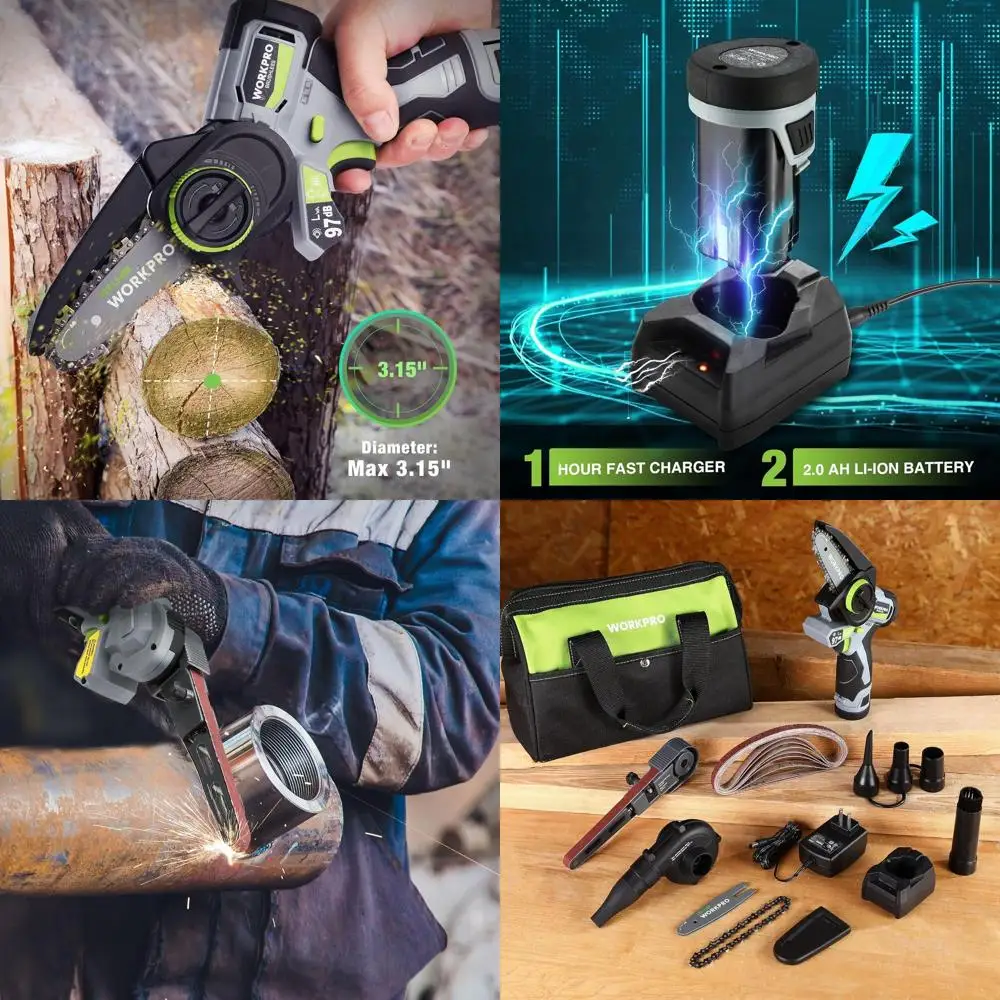 

12V Cordless 3-in-1 Power Tool Set with Brushless Motor, 2 Batteries, Fast Charger, and Bag