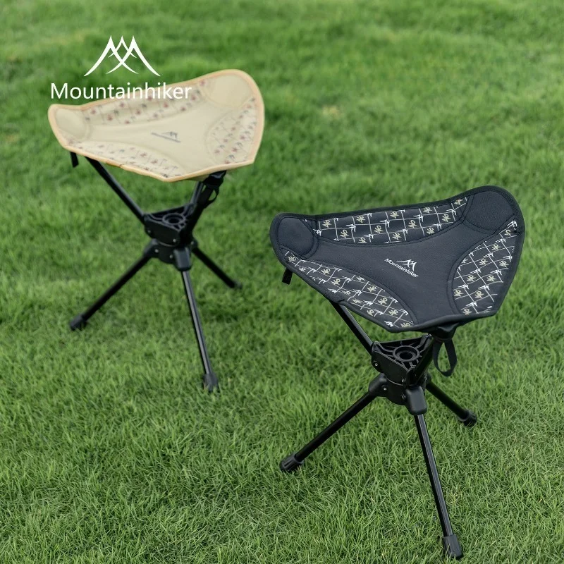 360° Swivel Aluminum Alloy Folding Tripod Stool 600D Oxford Cloth Portable Camping Fishing Travel Picnic Chair