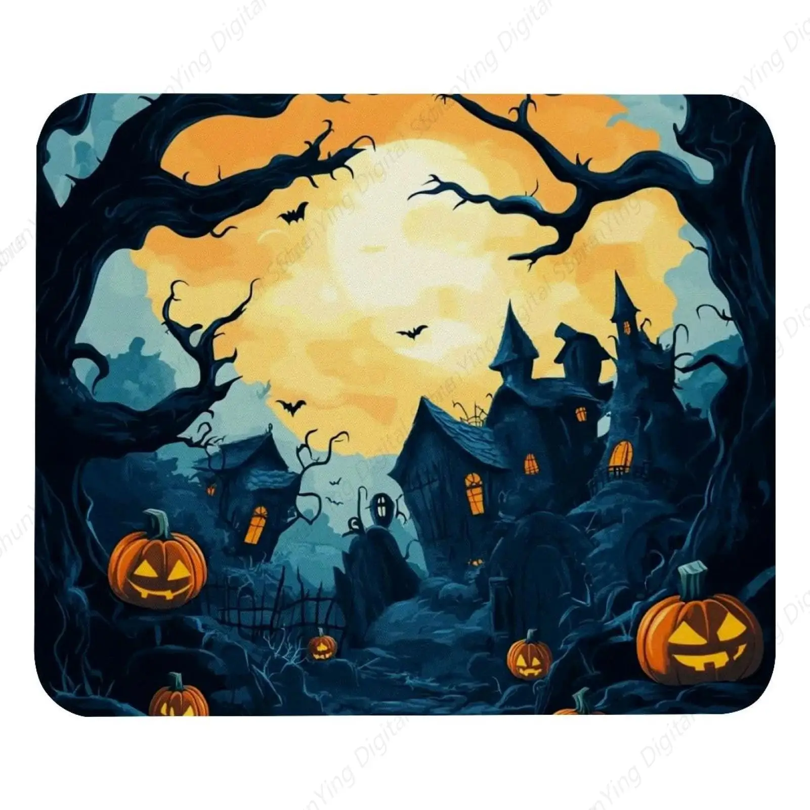 

Pumpkin Castle Giant Moon Printed Computer Mouse Pad Gaming Anti slip Rubber Mouse Pad Suitable for Office Laptop PC