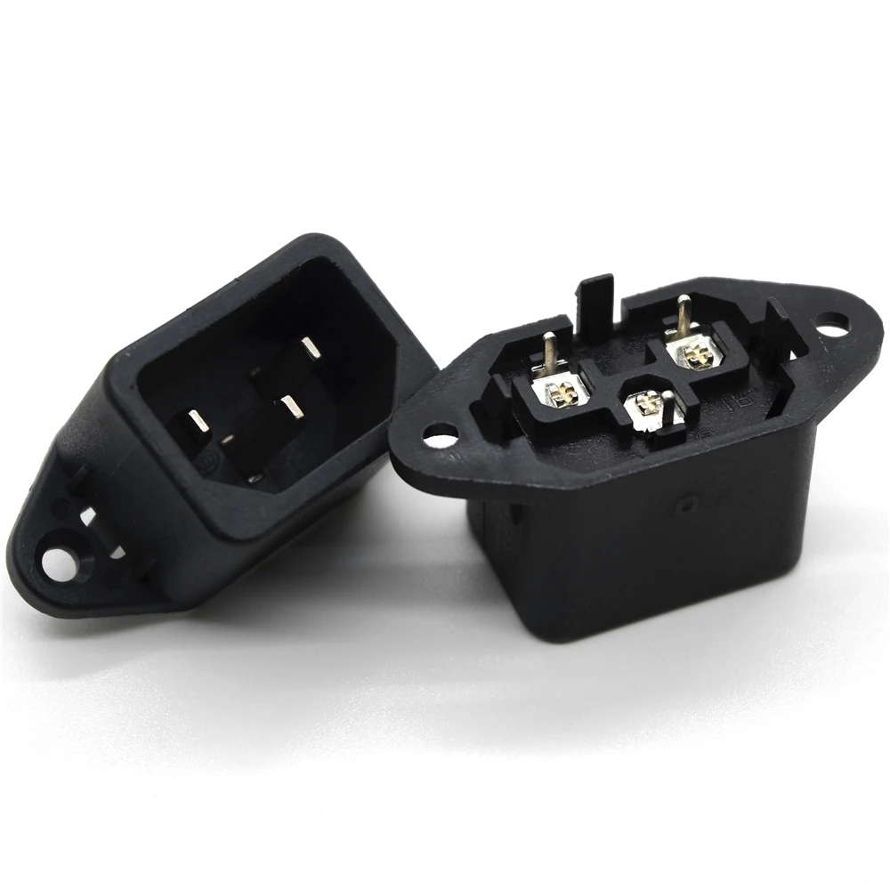 

5Pcs/lot UL/VDE/CQC/KC certification IEC 320 C14 Vertical 3Pins Male Plug Panel Power Inlet Sockets Connectors AC 125V15A DB-14