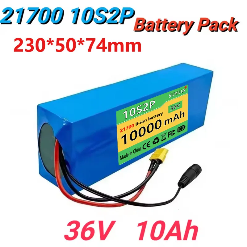 36V10Ah 21700 5C Power Lithium Battery Pack with BMS Rechargeable Battery 10S2P Suitable for Fishing Bike Large Capacity Battery