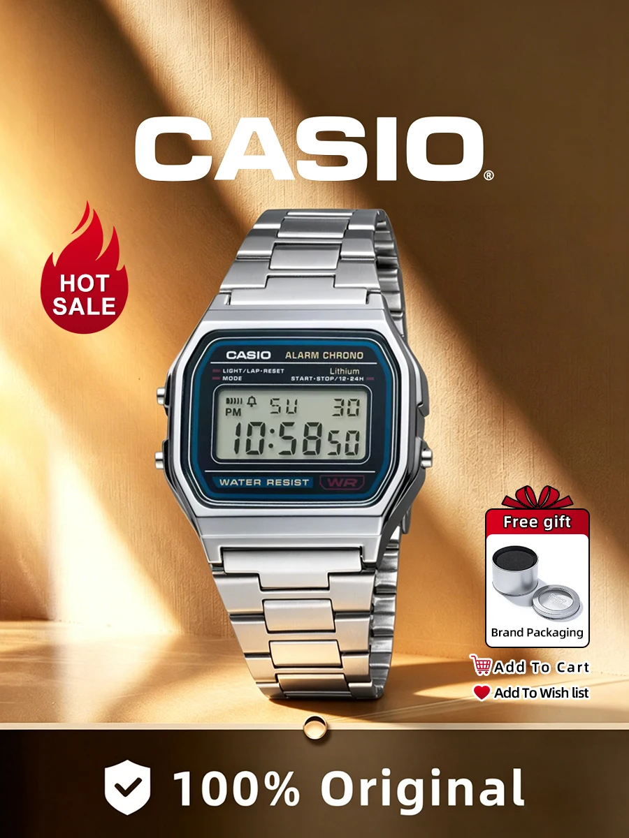 Reloj Digital Vintage CASIO para Hombre y Mujer, Correa de Acero Inoxidable, Resistente al Agua, Casual, para Uso Diario, Fiestas, Festivales, Cumpleaños, Regalo