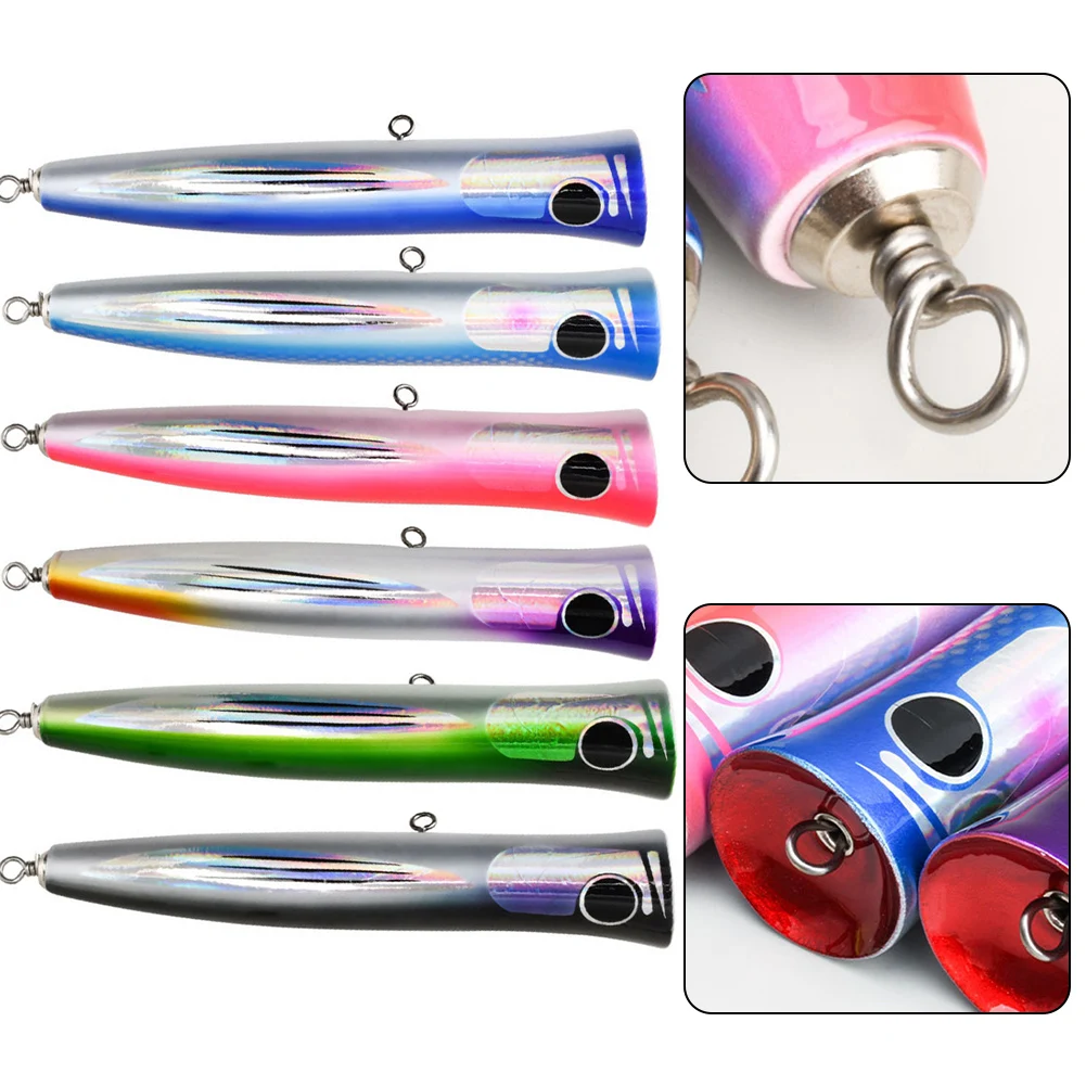

Fishing Carpenter Bait Wooden Sea Popper Fishing Adventure Outdoor Recreation Internal Steel Wire Structure For Boat Fishing