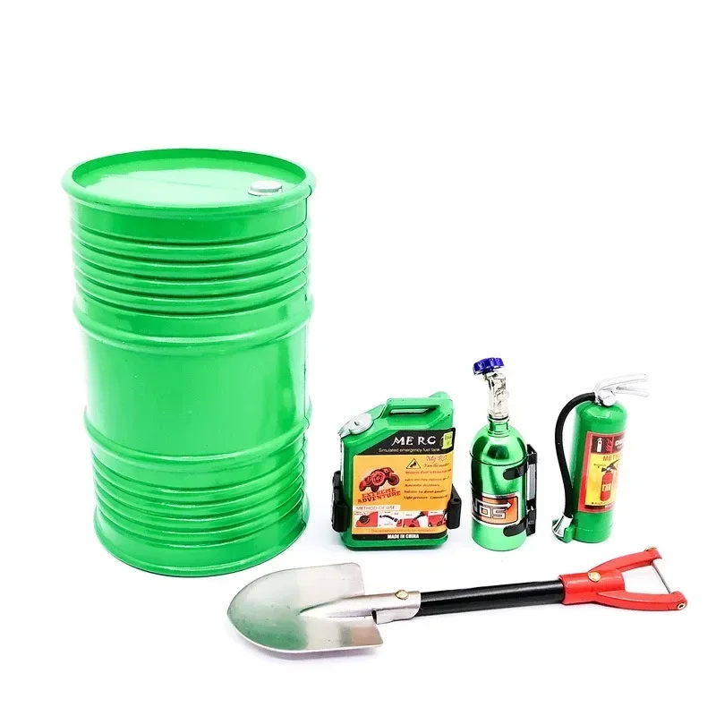 Kit de decoraciones simuladas para coche teledirigido, pala de tambor de aceite, botella de nitrógeno para 1/10 RC Crawler SCX10 TRX4, 5 uds.