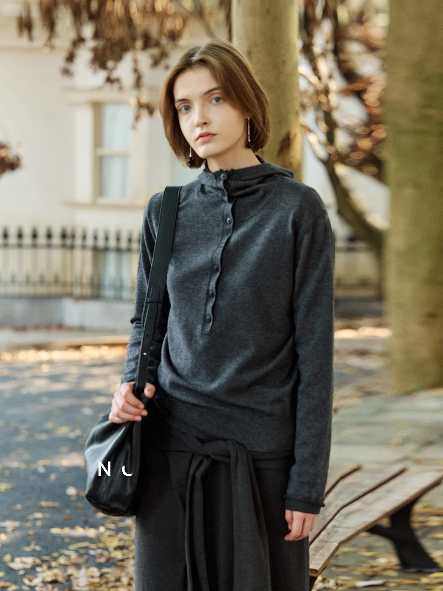 

Slim Fit Knitted Hat Sweater Women's Henry Collar f Open Design Breathable Comfortable Long Sve Casual Sle Non Restra...