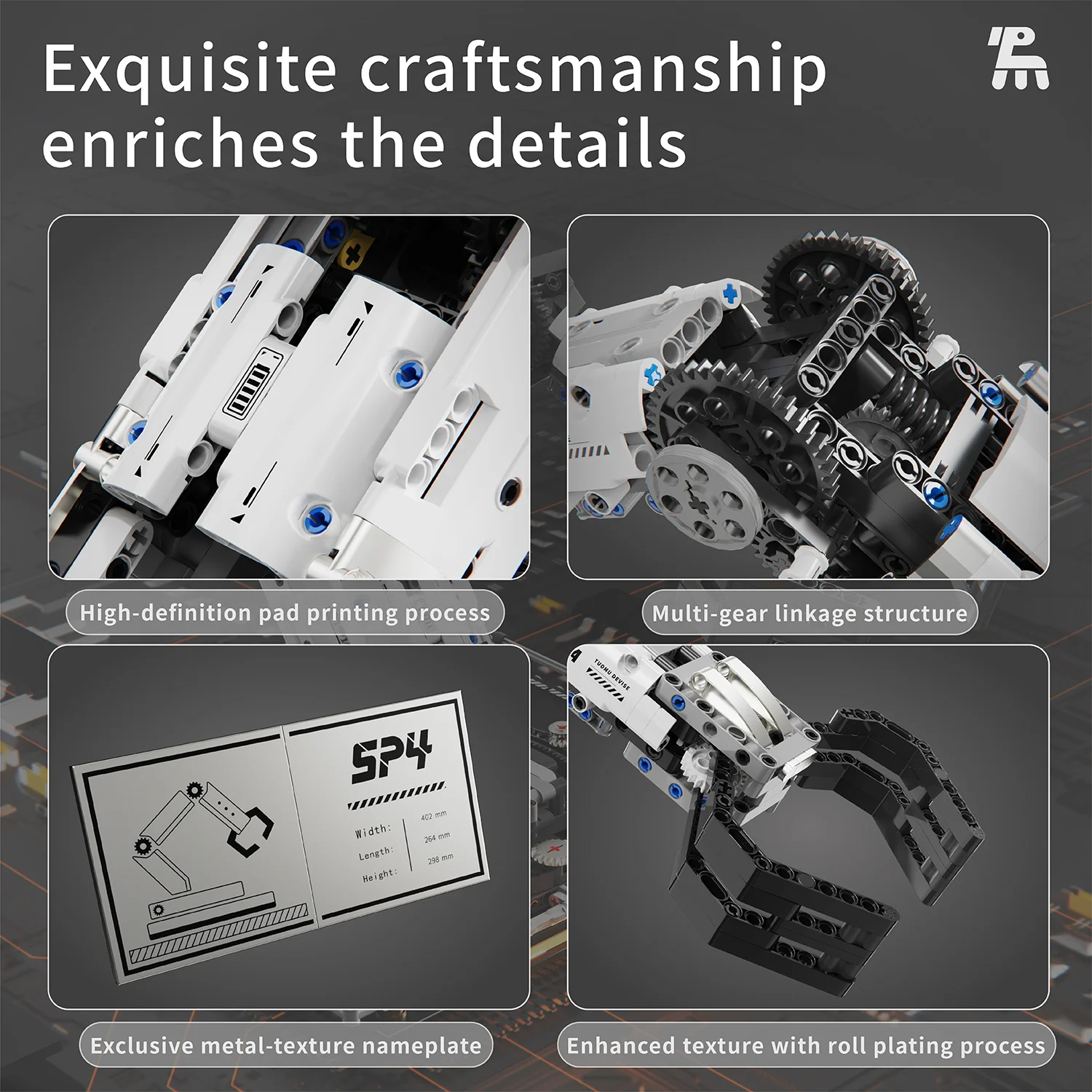 MOC Science and Technology Remote Control Robotic Arm Model Building Block Kit, APP Remote Control Programming Educational Toy