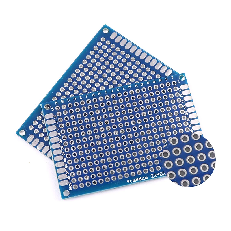 

5/10pcs Pcb Board Prototype Board Blue 2x8/3x7/4x6/5x7/7x9cm Double Sided Circuit Boards For Diy Soldering Project