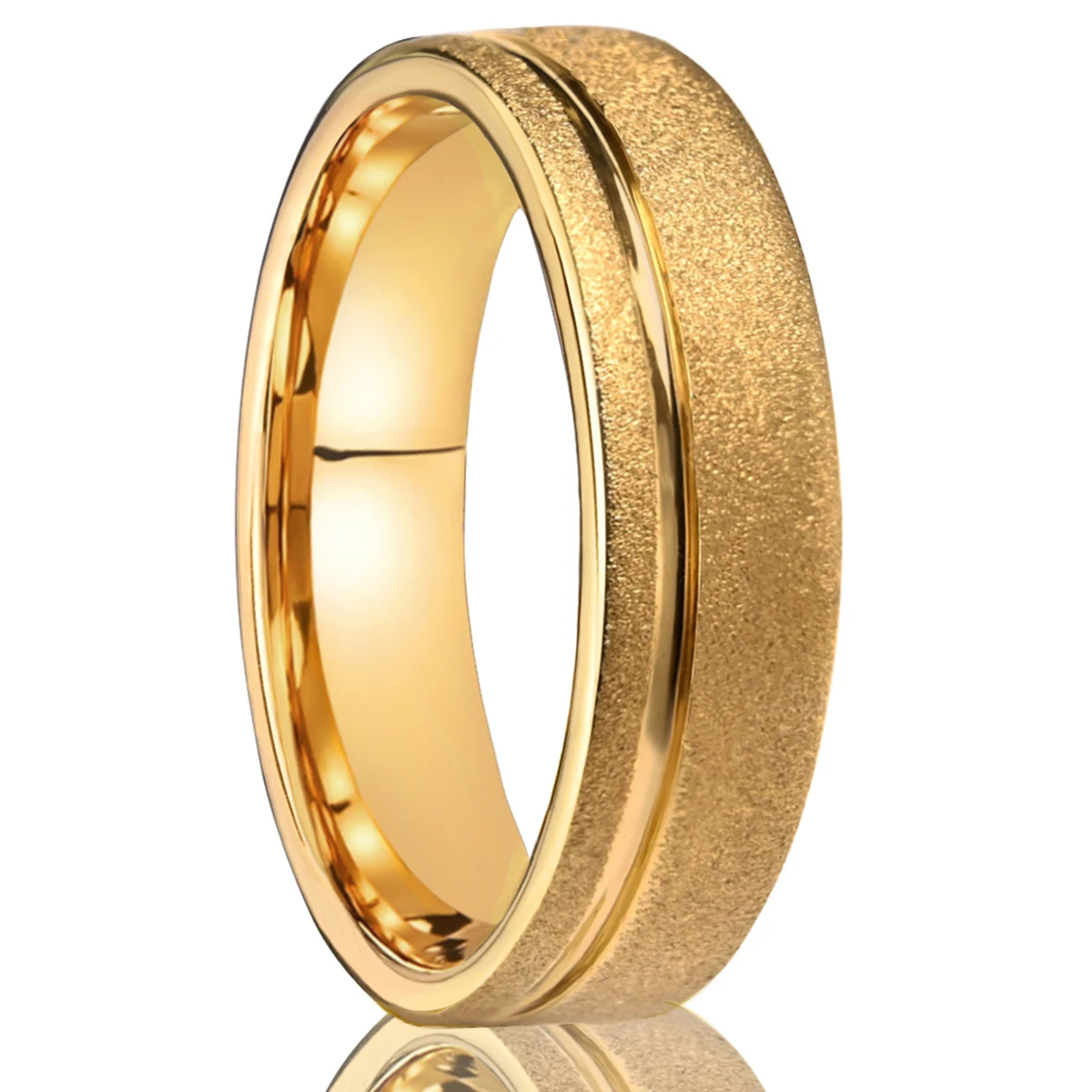 Anillos de matrimonio Luxus-Versprechensringe für Männer Joyas Wolframring vergoldeter Schmuck Herrenschmuck Accessoires Homme – Detail 3