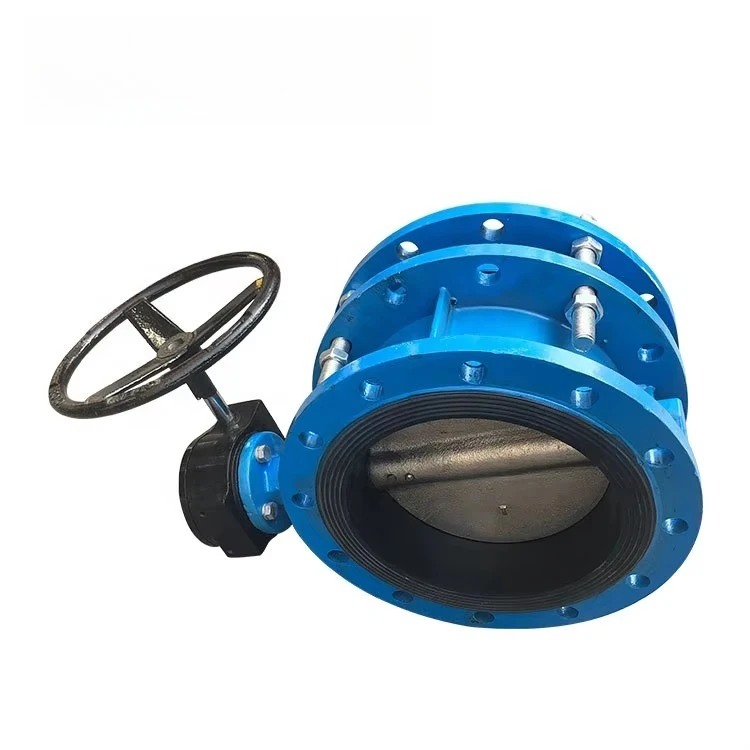 Valvola a farfalla rivestita in gomma di ferro tattile con doppio disco flangiato DN150