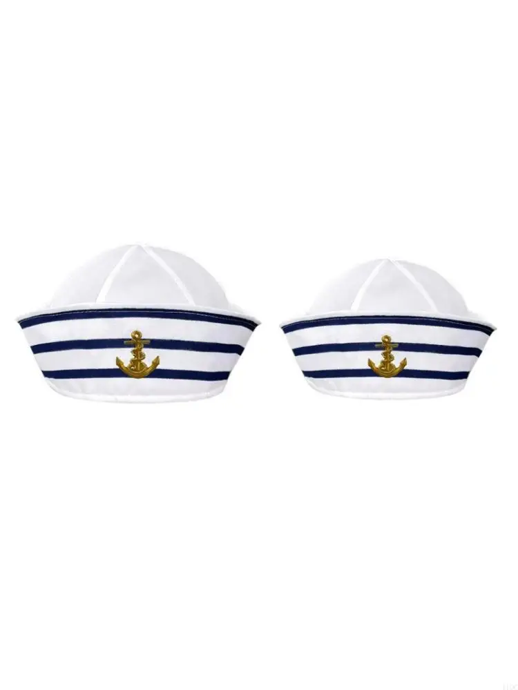 Unisex Adult Yacht Boat Ship Sailor Hat with Print Captain Hat Costume Hat Marine Cosplay Teenager Hat