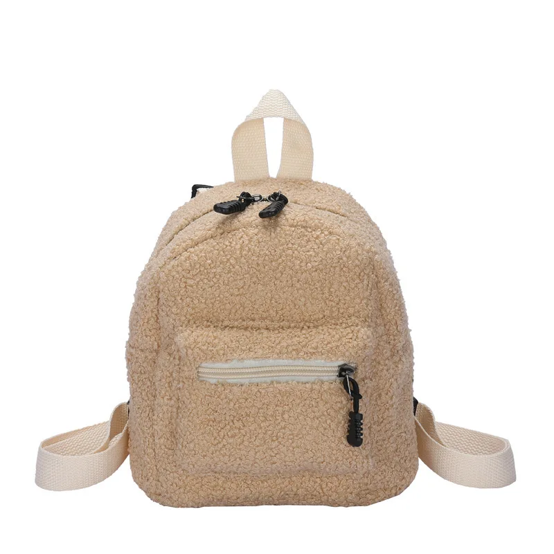 Mochila pequeña de felpa para mujer, Mini bolso de hombro de piel suave y esponjosa, Mochila escolar para niñas, invierno, 2022