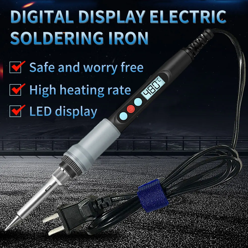 100W Electric Soldering Iron Digital Temperature Adjustment Ceramic Heating Automatic Sleep Electronic Repair Welding Tools