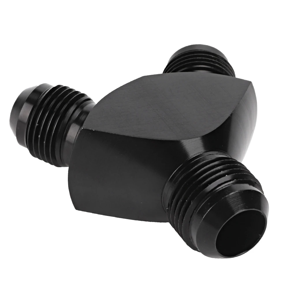 Aluminium Block Fitting Adapter AN10 10AN to AN6 6AN Aluminium Male  Y Block Fitting Adapter Black Block Fitting Adapter