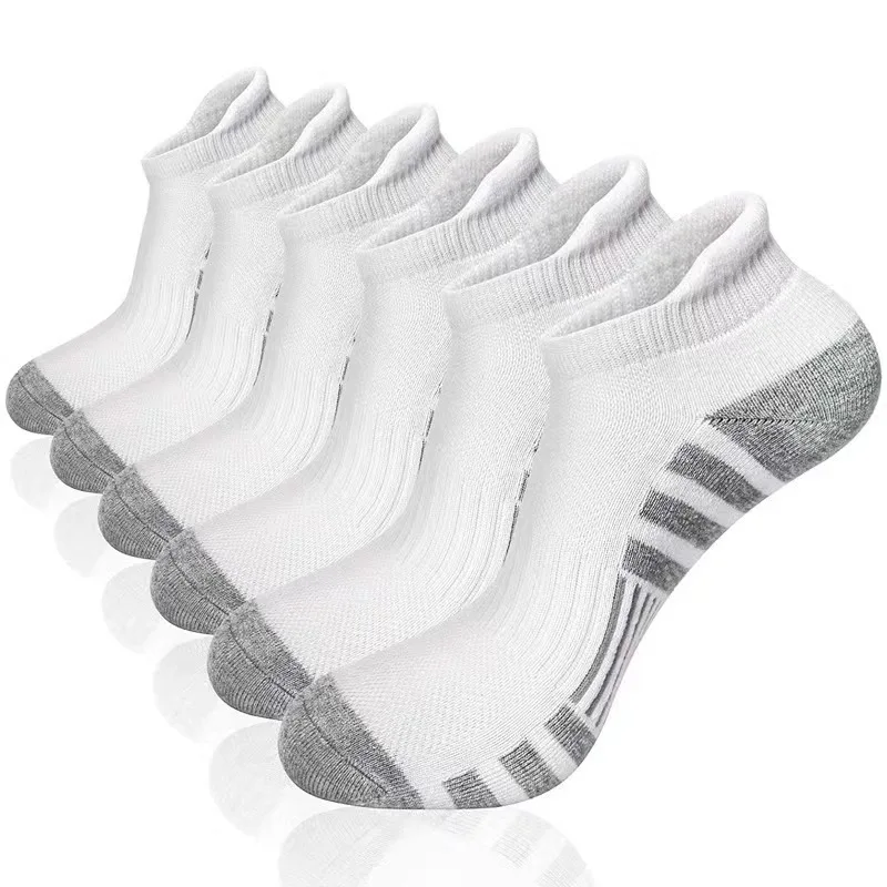 

6 Pairs Ankle Athletic Running Socks Cushioned Cotton Breathable Low Cut Sports Tab Socks For Men And Women