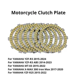 For YAMAHA YZF-R3 YZFR3 YZF R3 2015-2024 ABS 2014-2023 R25 MT03 MT 03 Motorcycle Clutch Friction Plate Set Disc Kit