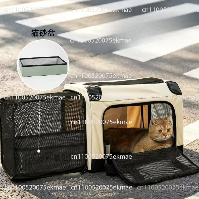 Car Dog Bed, Convertible Cat Carrier – Portable, Large-Capacity Cat Bed for Outings