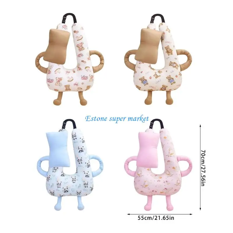 090B كارتون الطفل وسادة داعمة للرأس مسند الرأس لركوب السيارات عربات الأطفال آمنة ألياف البوليستر آلة قابل للغسل تصميم محمول #6