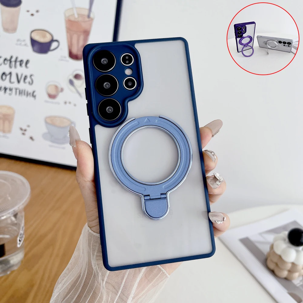 Casing Ponsel Untuk Xiaomi Redmi Note 14 14Pro 13 14ProPlus Pro+ Mewah TPU Transparan Akrilik Penyangga Magnetik