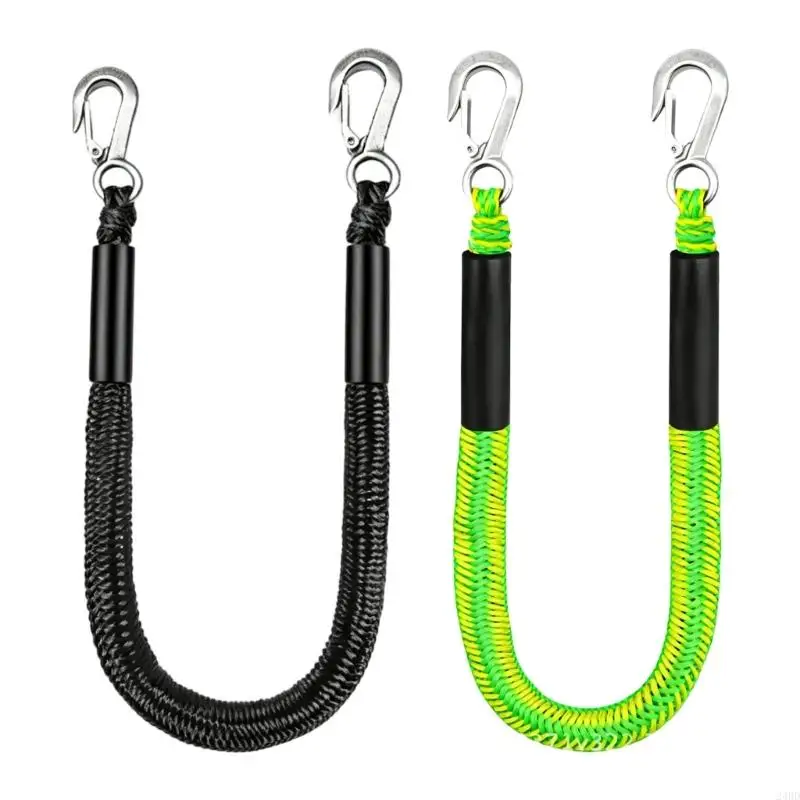 Kayak Boats Bungee Replacement Shock Absorption Marine Rope with Double Hook for Boats and Inflatable Dinghies Elastic Rope 24BD