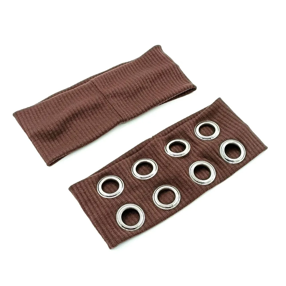 

Stretchy Punk Headwrap with Eyelets Metal Rock Hollowed Out Eyelets Headband Leopard Print Snake Print Grunge Style Headbands
