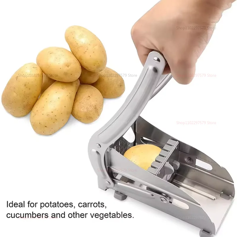 Multifunction Manual French Fries Slicer Steel Vegetable Cutter Tool Fast Cutting With 2 Blades For Home Kitchen Restaurant