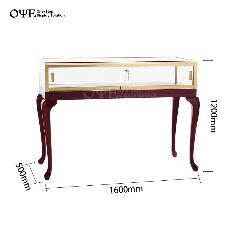 Custom.Custom خزانة عرض المجوهرات الزجاجية العصرية قلادة متجر الأثاث Led الإضاءة خشبية قابلة للقفل معرض متجر المجوهرات
