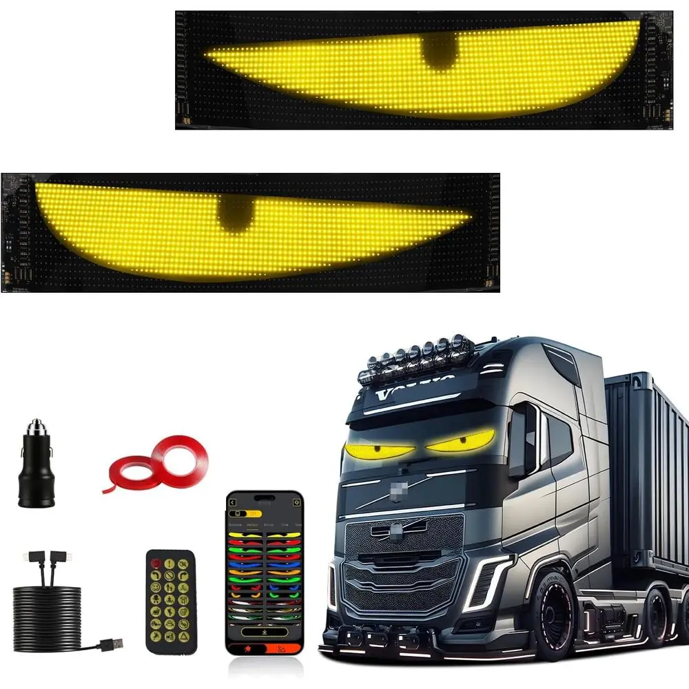 

Pair of 23.6x4.73 LED Truck Windshield Lights, Customizable Programmable Sign for Cars, Trucks, SUVs