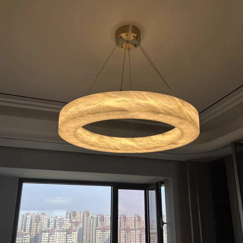 

Modern Art Ring LED Chandelier for Kitchen Island Dining Tables Living Room Pendant Lamps Interior Lighting Hanging Fixture