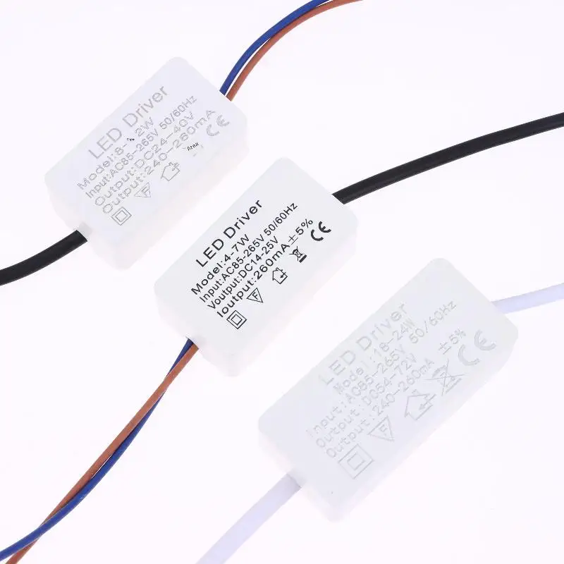 1Pc 1-3W 3-5W 4-7W 8-12W 12-18W 18-24W Isolated LED Driver Power Supply Adjustable Constant Voltage 260mA Lighting Transformer