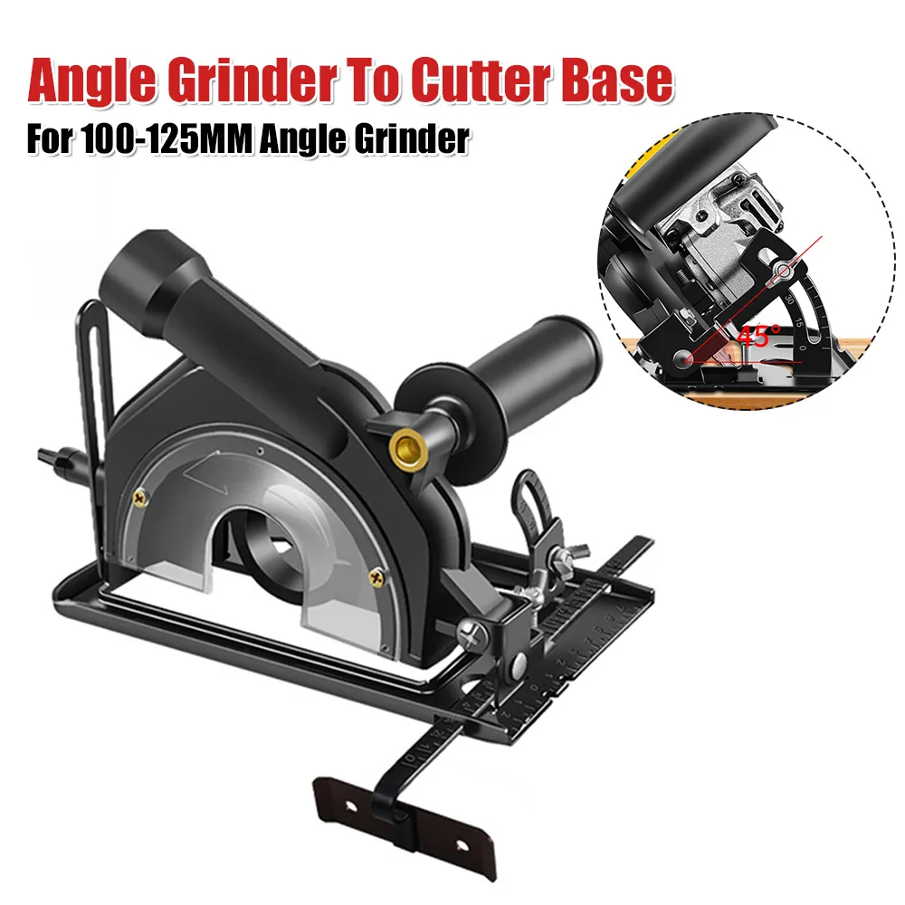 

Кронштейн-адаптер для угловой шлифмашины с регулировкой 0-45 градусов, глубиной реза 0-40 мм, беспыльным резом и стабильным позиционированием для дисков 100, 115, 125 мм