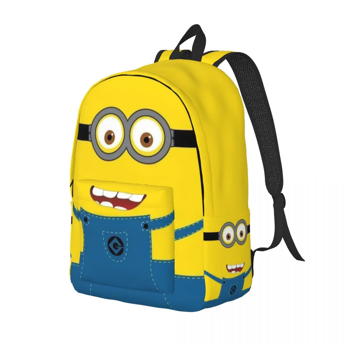 M-minions กระเป๋านักเรียนกระเป๋านักเรียนกระเป๋าผ้าแคนวาส Daypack ประถมสูง