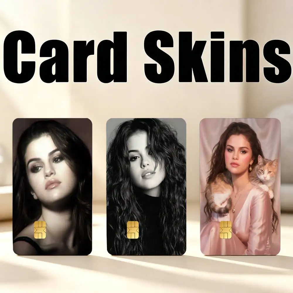 Cute S-Selena  1Set 4Pcs Waterproof Card Skin Stickers for Credit Bus IC Cards