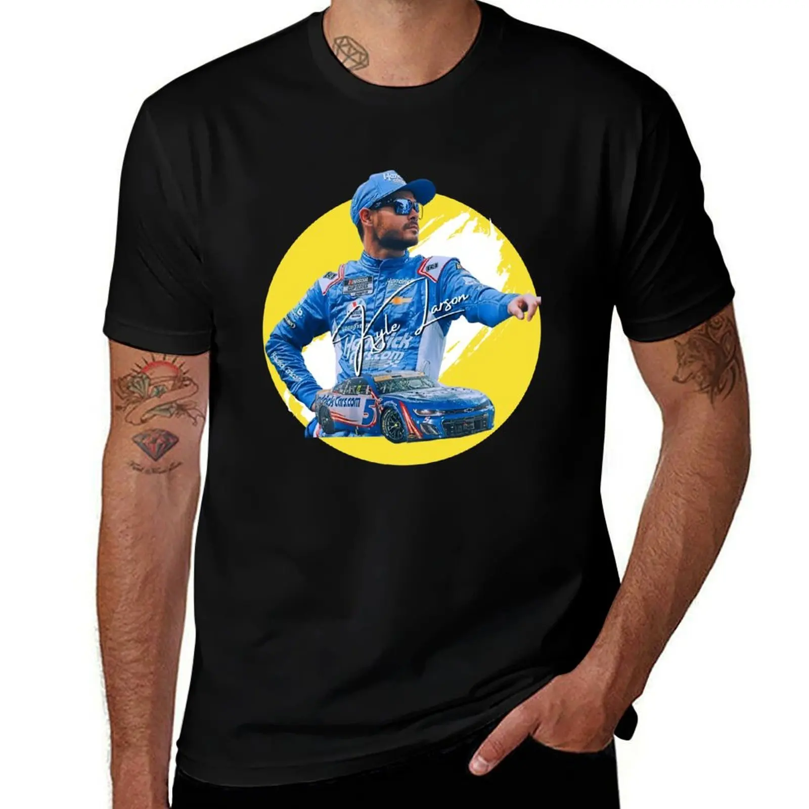 

Kyle Larson Hi - Def Paint Effect T-Shirt man t shirt designer shirts croswit shirt man cotton t shirt men