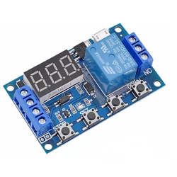 DC 6-30V Timer Relay Programmable Delay Relay Module Cycle Timer with LED Display 6V 9V 12V 24V Micro USB Smart Home Controller